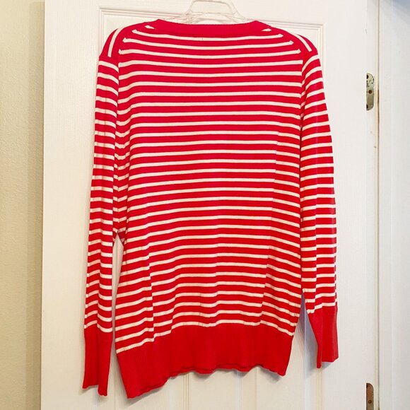 NWT Banana Republic Red Stripe Logo Sweater XL - Picture 3 of 3